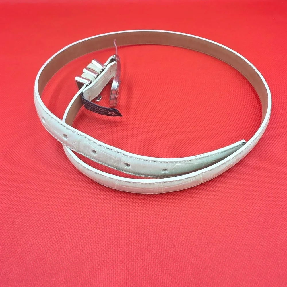 Vintage Brighton Cream Leather‎ Golf-Charmed Belt Size Medium Large 32